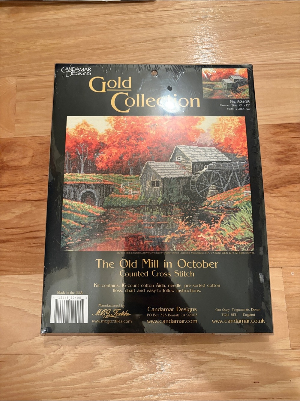 Gold Collection: The Old Mill in October Cross Stitch Kit - Autumn Orange